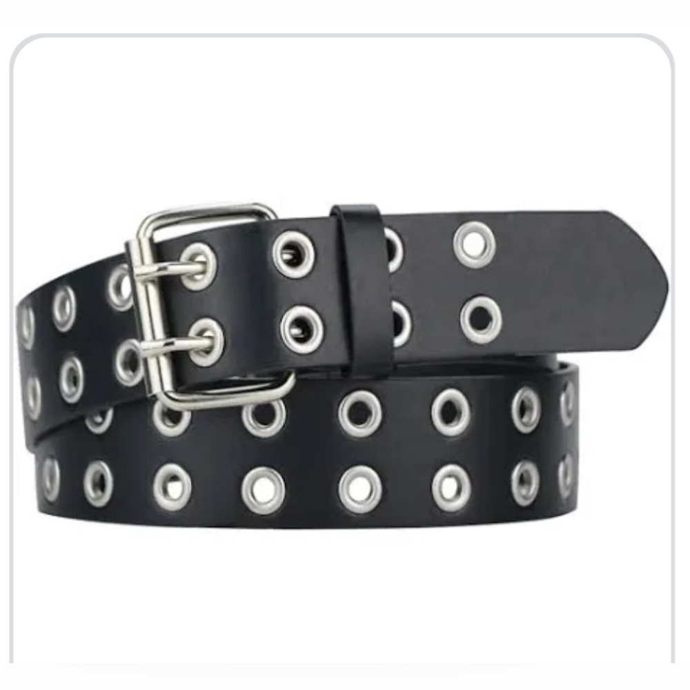 Black Double Grommet Belt